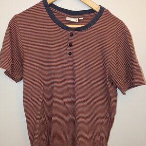 Men's Frank & Oak Red Blue Stripe Henley